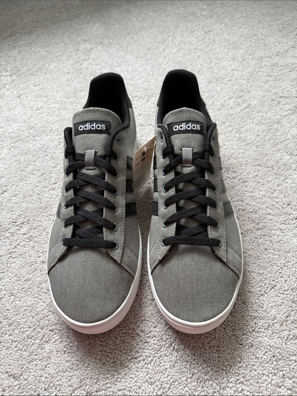 Adidas Men’s Gray Sneakers with Black Accents